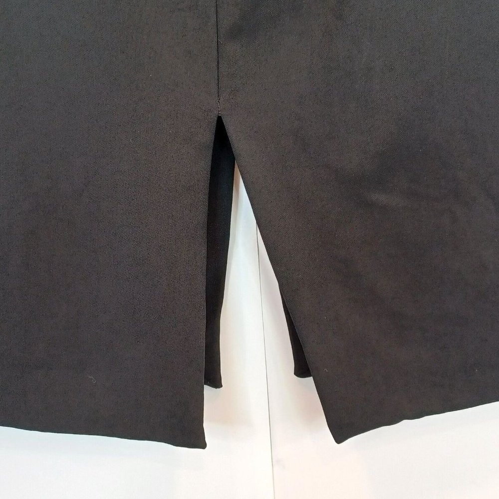 L'AGENCE WMNS Sz 6 Black Front Slit Pencil Skirt Woven Band High Waisted Modern - Picture 5 of 16
